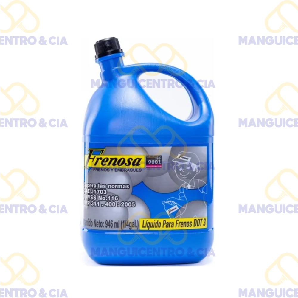 Líquido de Freno Frenosa DOT 3 Azul 946 ml (1/4 galón)