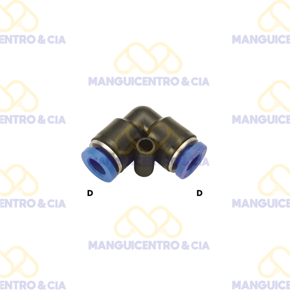 Unión Neumática Codo 90° PU 4mm