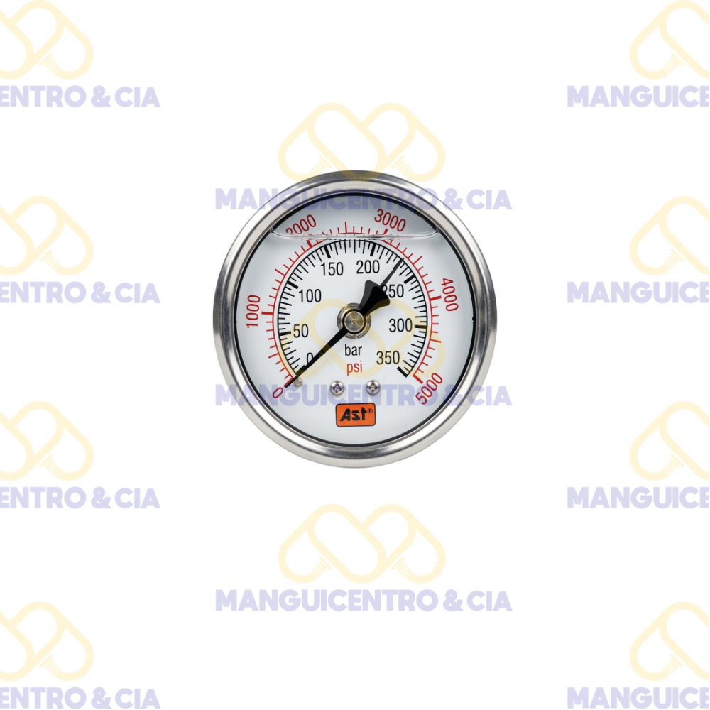 Manómetro Axial Inox con Glicerina 2 1/2" – 5000 PSI