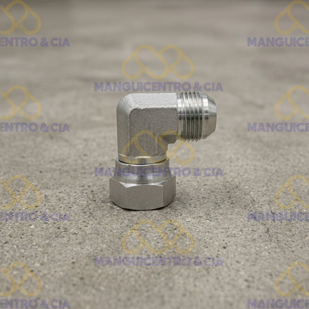 Adaptador 90 Macho Jic - Hembra G Jic 1/4*1/4 - Imagen 2