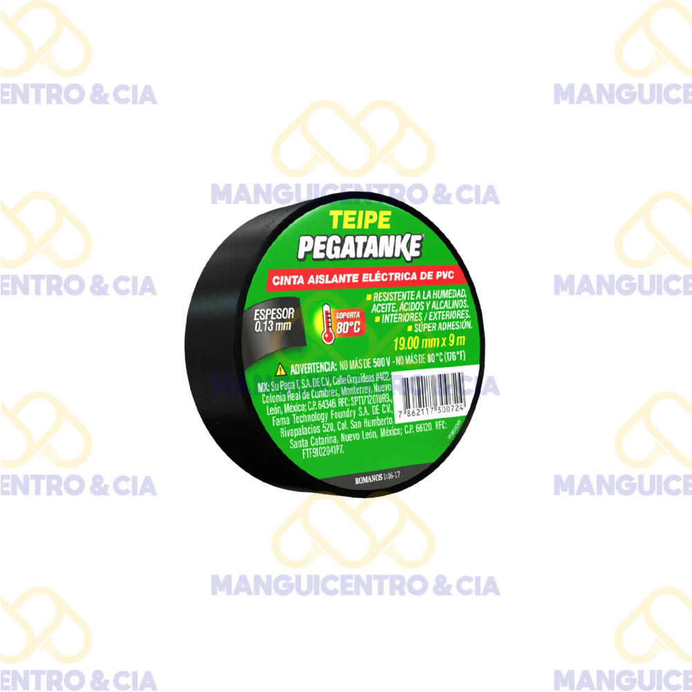 Cinta Aislante Negra Pegatanke 3/4" x 9 m